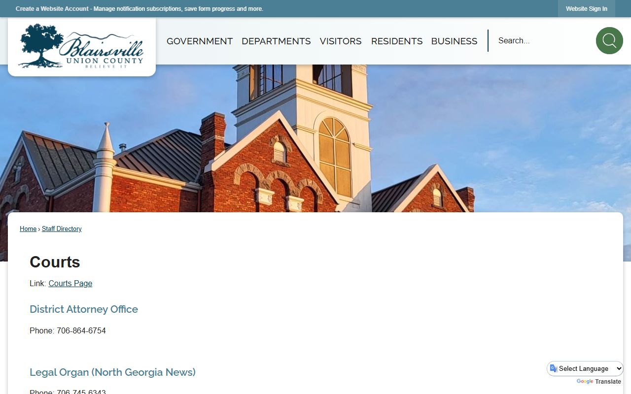 Union County court records courts staff directory