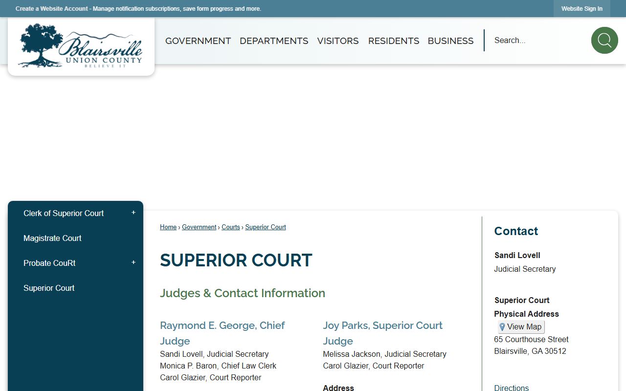 Union County court dockets Superior Court page