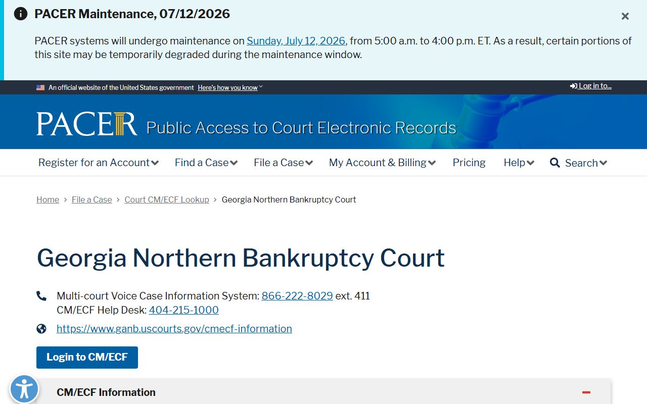 Union County Superior Court and Georgia Northern Bankruptcy lookup