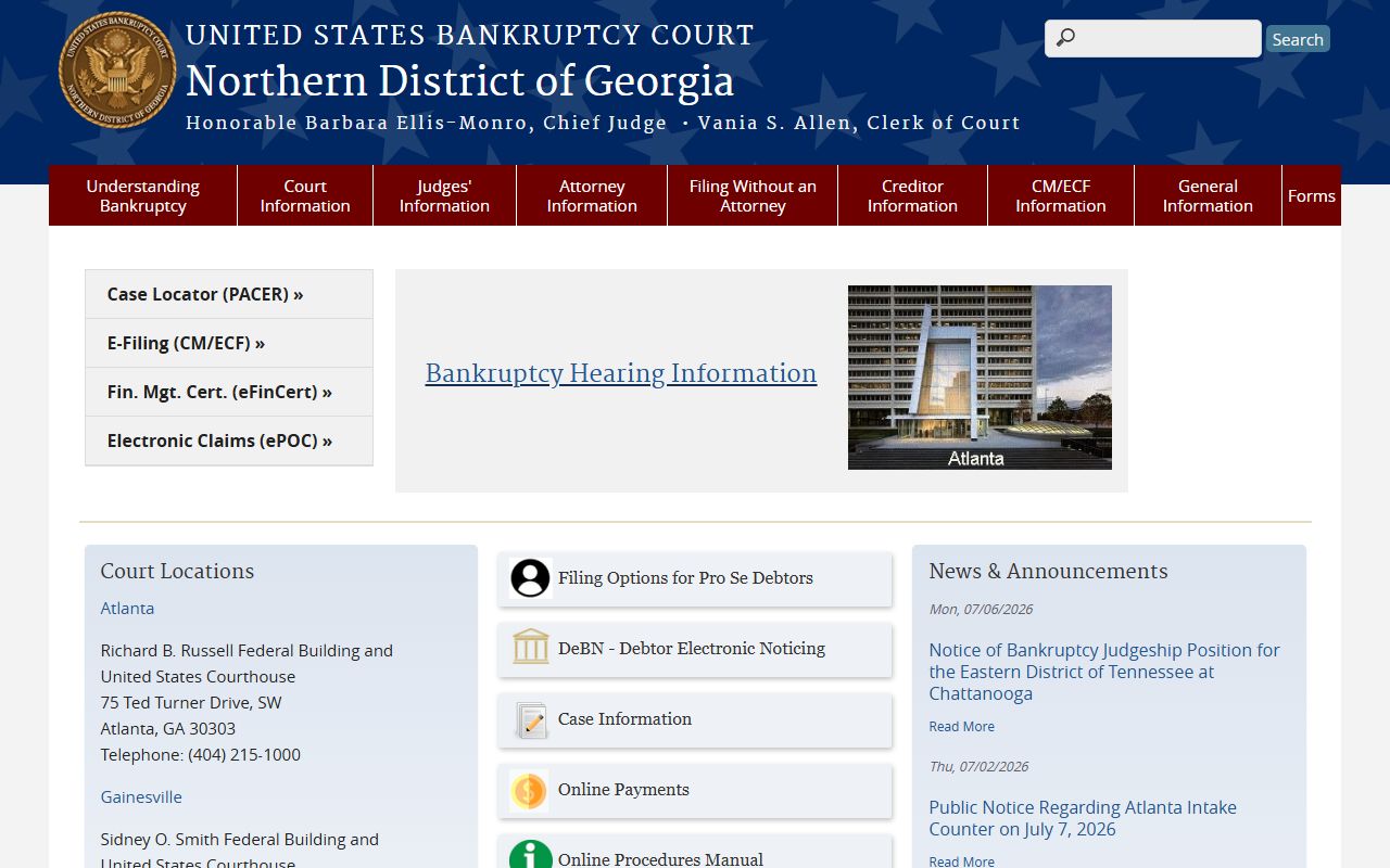 Union County Superior Court records and federal bankruptcy court distinction