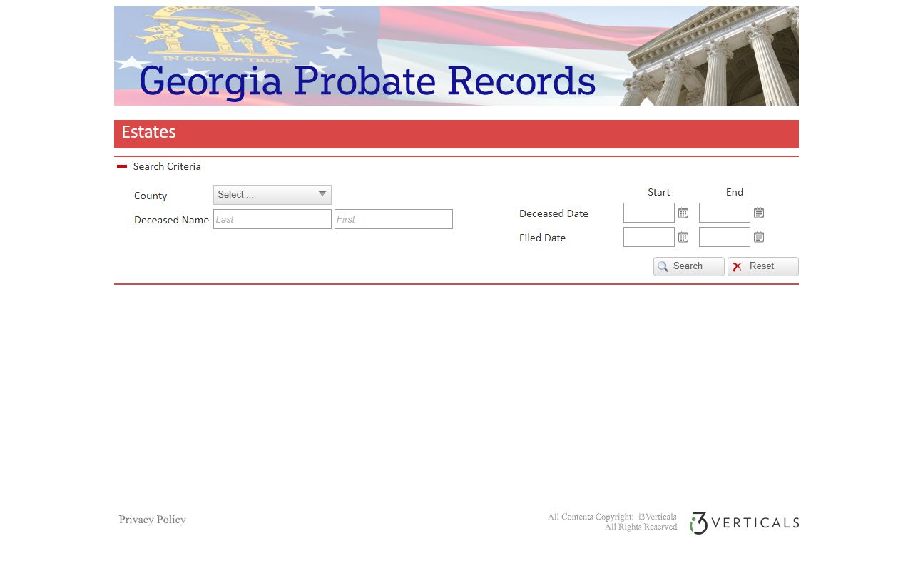 Union County probate records estate search module